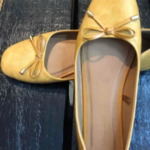 Mustard Yellow Woolworths Flats with Bow Detail